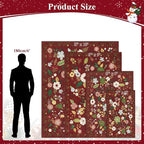 U'Artlines 5x7ft Red Christmas Area Rug, Colorful Floral Boho Rug Machine Washable Ultra Soft Low Pile Non Slip Non Shedding Accent Floor Carpet for Living Room, Bedroom, Dining Room,Farmhouse,Office