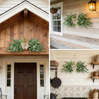 2 Floral Swag for Front Door 24" Greenery Teardrop Swag Eucalyptus Swag Summer Wreath with Eucalyptus Olives Leaves Mixed Berry for Wedding Arch Party Wall Home Garden Decor