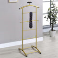 Kings Brand Furniture - Menros Metal Suit Valet Stand, Clothes Rack (Gold)