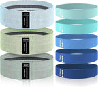 Wide Fabric Resistance Bands for Working Out, 3 Level Non-Slip Exercise Booty Bands for Women & Men Leg and Glutes with Hair Ties and Tape Measure - for Home Gym Workout, Yoga, Pilates