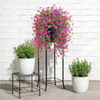 Fake Artificial Hanging Flowers for Outdoor Spring Decor 2PCS Faux Silk Flowers Plants for Outdoor Outside Planter UV Resistant Daisy for Porch Front Door Patio Balcony Yard Decor
