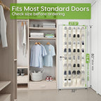Unjumbly Over the Door Shoe Organizer with 40 Large Breathable Mesh Pockets, Space Saving Shoe Holder, Hanging Shoe Rack for Entryway Bedroom Closet Storage (Beige, 40 Pockets)