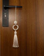 2 Pack 12 Inch Key Tassel with 4 Inch Cord Loop, Handmade Terylene Tassel with Wooden Ring, DIY Decorative Craft Tassels