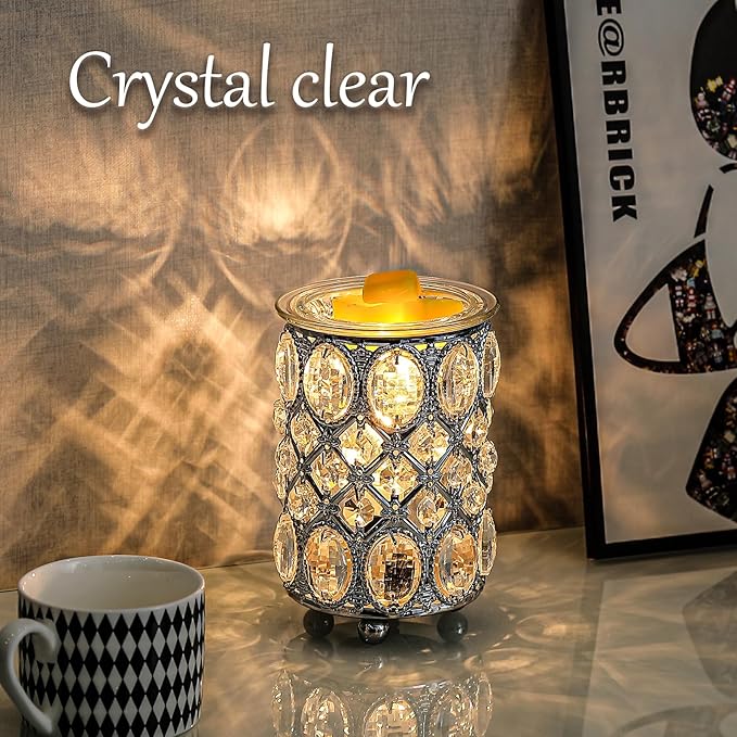 Leyoue Wax Warmer Wrought Iron Crystal Wax Melt Warmer Electric Oil Burner Wax Melt for Gifts & Decor, Home, Office, SPA,Bedroom