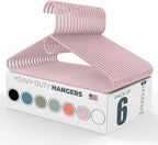 Neaties Heavy Duty Clothes Hangers 6 Pack – Made in the USA – 8lb Capacity Plastic Hangers for Adult Clothing – Durable for Pants, Coats, Jackets, or Jeans – Pink