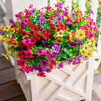 Artificial Flowers for Outdoors Daisy 12 Bundles for Home Decoration, Faux Flower Fake Plants Outside Decoration with Eucalyptus UV Resistant for Planter Porch Patio Yard Garden Colorful