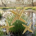 Bucherry St. Brigid's Wall Cross Decor Irish Gift Cross with History Card for Irish Blessing Gift for Celtic Imbolc Decor(Classic Style,5 in,Green)