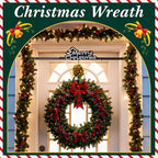 MorningRo 35.5" - 63" Christmas Garland Hanger for Front Door Adjustable Wreath Hanger No Nails or Screws Heavy Duty Black Metal Hook with Christmas Sign for Different Door Holding Wreath Xmas Decor