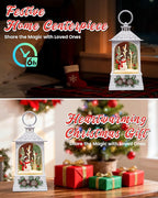 Christmas Snowman & Cardinal Snow Globe Light up Lantern with 8 Songs, 8" White Christmas Snow Globes for kids adults, 6H Timer & Dual Power Snowglobes Christmas Decorations Indoor Gifts for Women Men