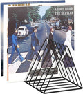 Udreamer 9 Slot Vinyl Holder,Desktop Vinyl Record Storage Holds Up 30 Vinly Records,Metal Magazine Rack Triangle File Holder for Office Homer,Black