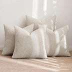 MIULEE Pack of 4 Couch Throw Pillow Covers 20x20 Inch Cream Soft Decorative Chenille Pillow Covers Farmhouse Accent Cushion Covers for Boho Spring Home Decor Sofa Bedroom Living Room