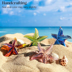 H&D HYALINE & DORA Hand Blown Glass Star Fish Figurines Blue Sea Animal Ornament for Home Decor,Tiny Glass Sea Animals Collectible for Seasonal Gift