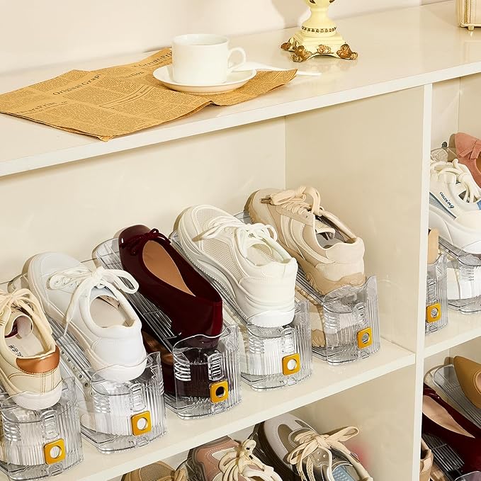 Shoe Slots Organizer for Closet, 36 Pack Shoe Stacker Organizer, Shoe Storage Space Savers 50%, 3 Levels Adjustable Shoe Racks for Closet Organization