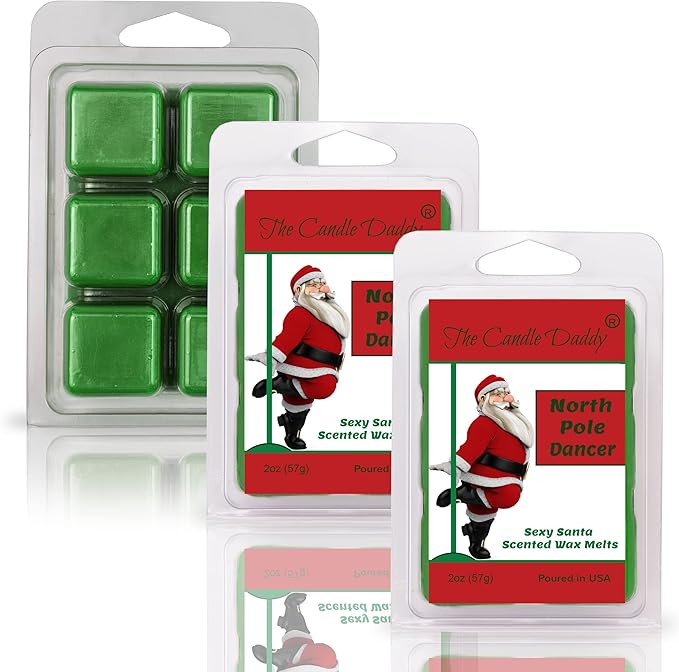 The Candle Daddy North Pole Dancer - Sexy Santa Scented Wax Melt - 1 Pack - 2 Ounces - 6 Cubes - Funny Present