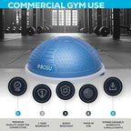 BOSU NexGen 25IN Home Fitness Exercise Gym Strength Flexibility Balance Trainer with Rubberized Non Skid Surface and Hand Air Pump