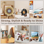 Walnut Wood Plate Stand, 9 Inch Decorative Ornament Display Stand, Plate Holders for Displaying, Picture Frame Holder Stand, Cookbook Stand for Recipe Books, Photos & Collectibles