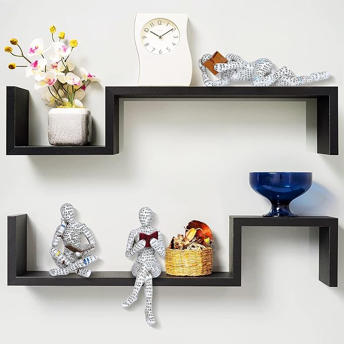 3 Pcs Pulp Reading Women Figurine Decor Thinker Statue Modern Abstract Art Sculpture Resin Collectible Reading Figurines for Living Room Desk Table Bookshelf Shelf Office Desktop Home Decoration