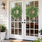 24 Inch Summer Wreaths for Front Door Wreath Spring Outdoor Green Door Wreath for All Seasons Porch Wall Indoor Outdoor Living Room Bedroom Window Farmhouse Home Decoration