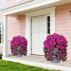 Ivydale Artificial Fake Flowers Geraniums for Outdoors Spring Summer Decor, 2 PCS Realistic Faux Hanging Plants UV Resistant Silk Flowers for Outsdie Planters Porch Patio Garden Outdoor Home, Fuchsia
