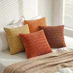 Fancy Homi 4 Packs Decorative Throw Pillow Covers for Living Room Couch Bed, Modern Farmhouse Boho Home Décor Accent Cushion Case, 18" x 18", Burnt Orange Series