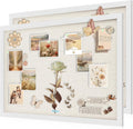 AKTOP 2 Pack White Cork Bulletin Board with Linen 20" X 30", Large Framed Corkboard for Wall, Hanging Pin Board Picture Board for Home Office Decor, Cute Vision Board with Pushpins