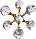 Living Room Decor - 6.7 inch Sparkling Golden Crystal Ball, Gold Modern Western House Decor Aesthetic, Home Decor Living Room, Office, Bookshelf, Bedroom, Entryway, Coffee Table, Desk Accessories