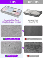 Below 4 Inches High Under Bed Storage, Low Profile Underbed Storage Containers, NO RIGID STRUCTURE, Foldable & Thin Storage Bags, Clothes Organizer w/Clear Lid & Zipper, 2-Pack, 20x40x3.7 Inches, Gray