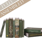 ORITZIO Green Faux Books Set of 9 - Concealed Storage Faux Books Perfect for Coffee Table, Home Staging, Interior Design & Fashion Books, Old Money Asesthetic