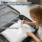 Vacuum Sealing Bags for Clothing Travel,Space Saver Vacuum Storage Bags with Air Pump,Compression Packing for Luggage and Clothes Travel (15 Combo Bags+Electric Pump)