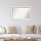 Amanti Art White Wall Mirror 28x40 Blanco White Rectangle Bathroom Mirror for Wall Decor Living Room, Large Modern Wood Frame, Hangs Horizonally and Vertically, Bathroom Decor, Beveled Edge