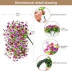 Artificial Hanging Flowers for Outdoors Spring Decoration, 2PCS Silk Fake Daisy Realistic Outdoor Flowers UV Resistant Porch Patio Window Yard Decor(Light Purple Red)