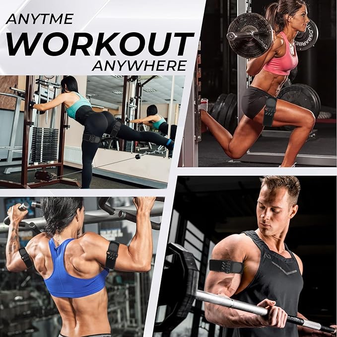 2 Pcs Blood Flow Restriction Bands for Women BFR Bundle Booty Band Occlusion Band Adjustable Occlusion Resistance Best Fabric Resistance Bands for Legs Butt Hip Building Workouts Squat Thigh