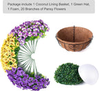 Ivydale Artificial Pansies Hanging Plants, 20 Bundles Fake Flowers for Outdoor Decoration, Silk Pansy Realistic Plants UV Resistant for Front Porch Balconies Yard (3-Mixed Color)
