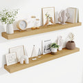 Fun Memories Floating Shelves 48 Inch, Extra Large Wood Shelf Set of 2, Hanging Wall Shelves for Bathroom, Living Room, Kitchen, Bedroom, Oak