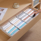 4 Packs T-shirt Drawer Organizers for Clothing,10 Grids Compartment Wardrobe Storage Box, Clothes Organizer for Folded Clothes, T-shirt, Legging, Silk Scarve-White