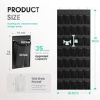 WVM Over The Door Shoe Organizer with 35 Breathable Mesh Pockets, Hanging Shoe Organizer for Door with 4 Metal Hooks, Large Capacity Closet Storage for Shoes, Accessories