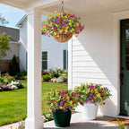 Artificial Flowers for Outdoors, 14 Bundles Multicolor Fake Flowers with Greenery Grass Lavendar for Spring Summer Decoration, UV Resistant Fake Plants for Planter Porch Patio Yard Home Decor