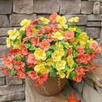 Fake Hibiscus Artificial Flowers for Outdoors Spring Summer Decoration, 6 Bundles Silk Hibiscus Flowers Bouquet UV Resistant Look Real Faux Plants for Outside Planter Front Door Porch Balcony, 2MixHC