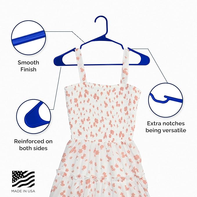 Plastic Hangers 50 Pack - Space Saving Clothes Hangers, Made in USA, Durable & Strong Plastic Shirt & Coat Hanger with Notches & Shoulder Grooves, Non-Slip Clothing Hangers | Royal Spice