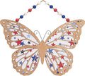 Valery Madelyn 4th of July Wreath, Patriotic Wreath for Front Door, Red White and Blue Butterfly Decor, Wooden Americana Sign for 4th of July Independence Day USA 250th Anniversary, 12 Inch