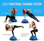 Ativafit Balance Ball Half Exercise Ball Balance Trainer Inflatable Yoga Ball for Home Gym Workouts Core Strength Fitness Half Ball with Resistance Bands, Pump, Support to 660 lbs