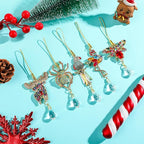 5Pcs Hanging Ornaments for Christmas Tree Mix Color Christmas Decor Metal Animal Pendant Xmas Wedding Party Gifts Crystal Suncatchers Indoor Home Decor