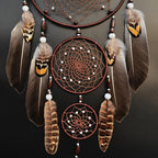 Urdeoms Large Dream Catchers for Bedroom Adult Brown Boho Dream Catcher Wall Decor with Turquoise Hanging Ornament Teen Dorm Room Decor Festival Gift