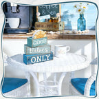 Lineshading 4 Pcs Beach Themed Table Decor Good Vibes Only Wood Block Sign Wooden Sunshine Beach Tiered Tray Decorations Summer Centerpiece Decor Funny Farmhouse Summer Decorations for Home Shelf