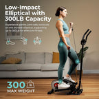 Sunny Health & Fitness Under Desk Elliptical Machine, Portable Sitting or Stand Peddler Exerciser for Seniors Home Office, SunnyFit App Access via Bluetooth with Optional Handlebar or Resistance Band