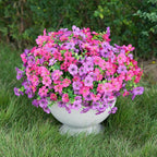16 Bundles Artificial Flowers for Outdoor Realistic Faux Flower Spring Summer Garden Home Decoration, Hanging Daisy with Eucalyptus Leaves Fake Plants Greenery Balcony Porch Patio Front Door Decor