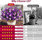 Fake Artificial Flowers for Outdoors 6 PCS Azalea Bouquet Silk Flowers for Outside UV Resistant Faux Flowers Plants for Outdoor Planters Realistic Spring Home Front Door Patio Garden Porch Decor