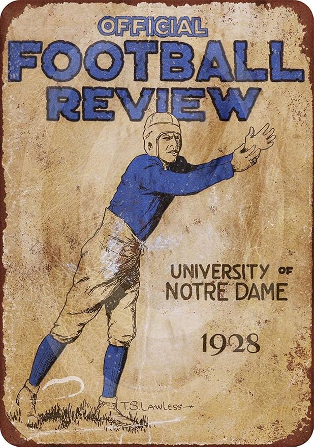 1928 Notre Dame Football Review New Tin Sign Aluminum Metal Sign 8x12Inch (T27)
