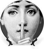 Lina Cavalieri Plate, Wall Decorative Plate, Mysterious Face Plate Wall Hanging Decoration,Including Bracket And Special Spring HooK, (Style-7, 8inch)