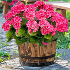 Artificial Geraniums Flowers for Outdoors Spring Decor, 4 Bundles UV Resistant Fake Geraniums Flowers Silk Faux Plants for Home Planter Gardens Table Patio Porch Indoor Cemetery Summer Decor(Pink)